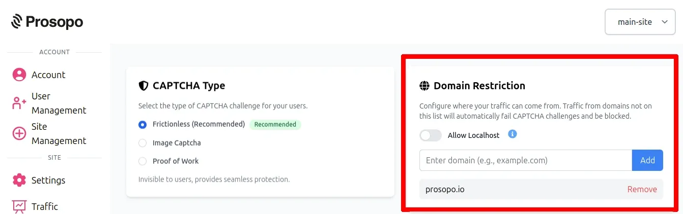 edit a domain